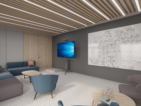  现代办公休息区  洽谈区 休闲桌椅组合3D模型3d模型 