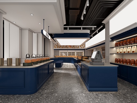  甜品 面包店3d模型 