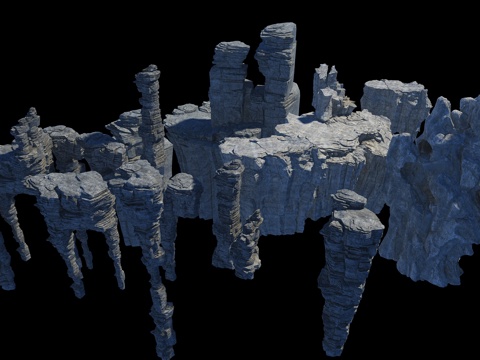  假山石头景观石3d模型 