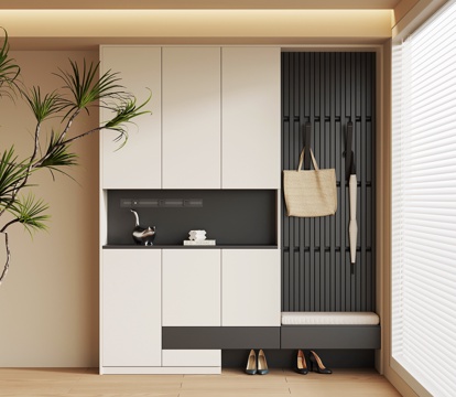 现代鞋柜 玄关鞋柜 玄关柜su模型