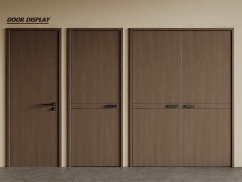 现代双开门 单开门 木门 防盗门 平开门su模型