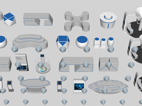 电脑 灯 电器 油烟机 电视 家具 冰箱 微波炉 燃气灶su模型