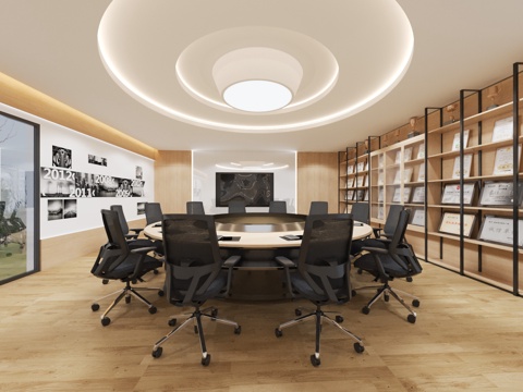  现代会议室 会议桌椅3D模型3d模型 