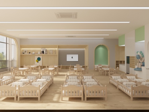  现代幼儿园 教室寝室3D模型3d模型 