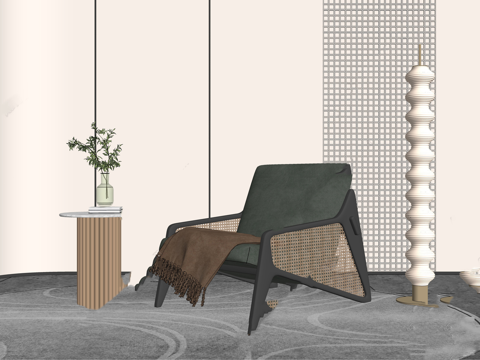 卡座 懒人沙发 客厅 凳子 桌椅 家装 海绵垫 椅子 家具su模型