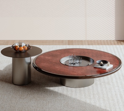  现代子母茶几  意式轻奢茶几3d模型 