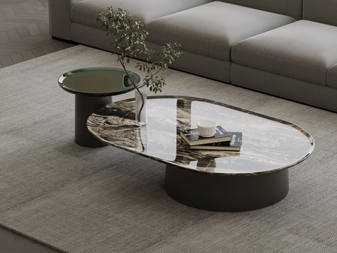 现代意式茶几su模型