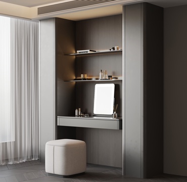 现代意式梳妆台 化妆品su模型