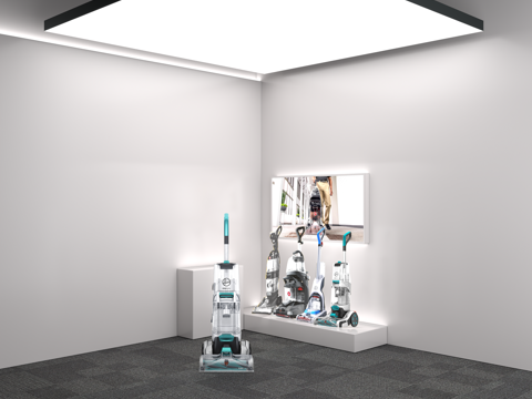  地毯清洗机直播间3d模型 