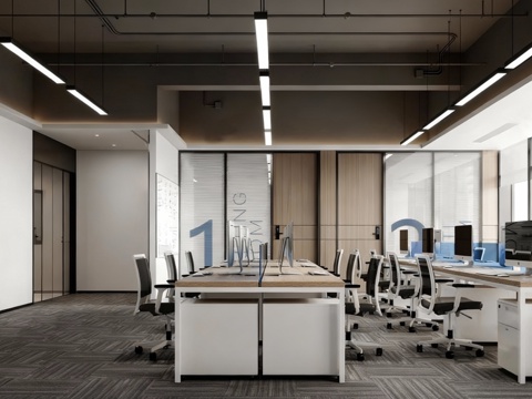  公共办公室3d模型 