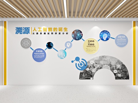 AI人工智能科技 人工智能文化墙 科技文化墙 科学科技实验室3d模型