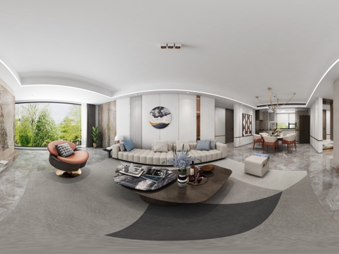  现代客餐厅样板间 