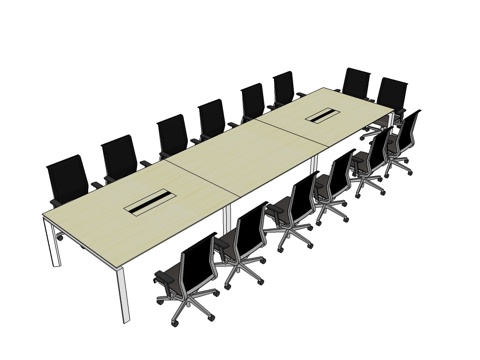 会议桌 办公家具 办公椅su模型