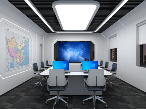  监控中心3d模型 