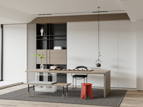 现代网红茶室su模型