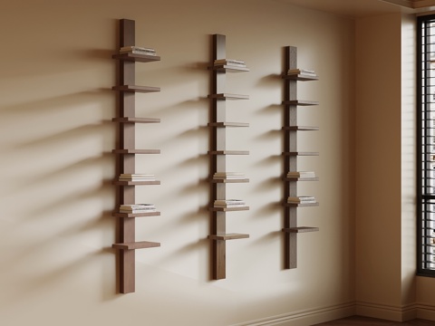 现代中古风书架su模型