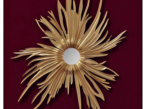  欧式金属雕花镜子3d模型 