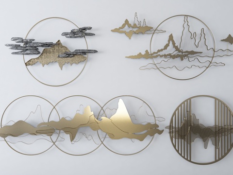  新中式墙饰组合3d模型 