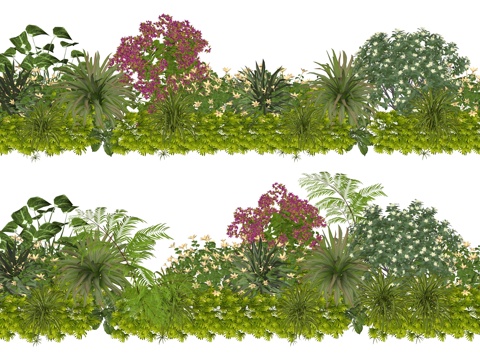 现代室内植物堆造景组合su模型