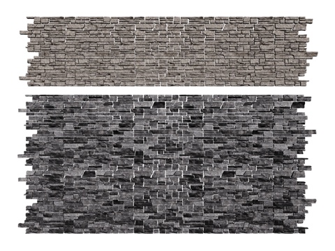 现代背景墙 石头墙 青砖墙 碎石墙 毛石墙su模型