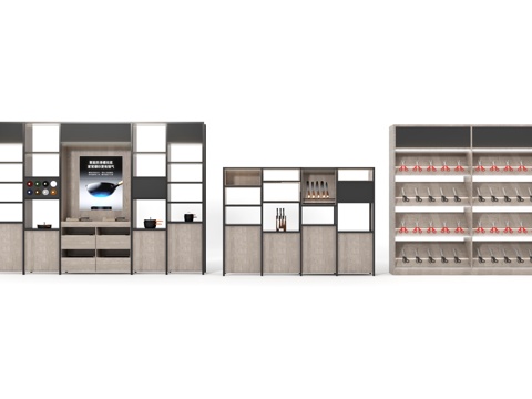  现代展示柜 展厅货架 置物架3d模型 