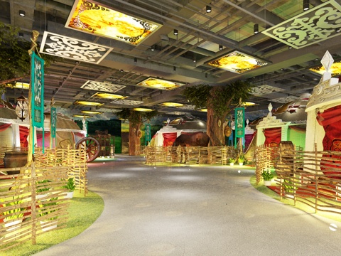 蒙古风格餐厅3d模型