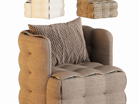 现代休闲沙发椅su模型