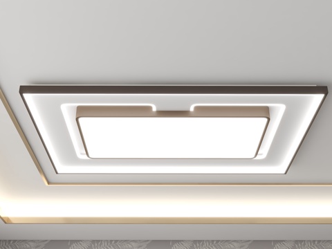  现代客厅吸顶灯3d模型 