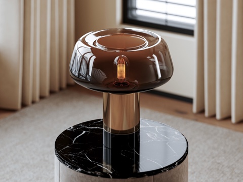 现代轻奢台灯 金属台灯 玻璃台灯 床头柜su模型