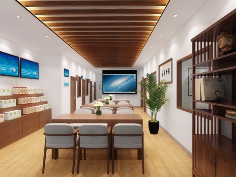  现代高端药店3d模型 