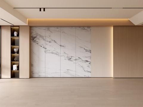 现代客厅 奶油客厅 沙发背景墙 客厅背景 奶油风背景墙su模型