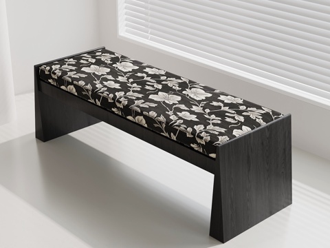 法式复古长凳 床尾凳 换鞋凳 沙发凳su模型