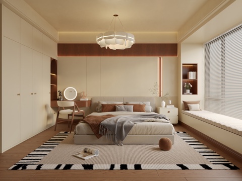 中古风复古卧室3d模型