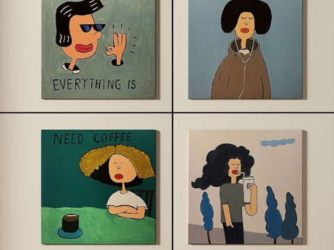  现代，简约，抽象，装饰画3d模型 