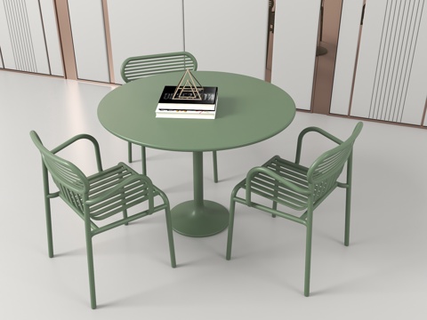 洽谈桌椅 户外休息桌椅 户外桌椅 铁艺桌椅 休闲桌椅 咖啡店su模型