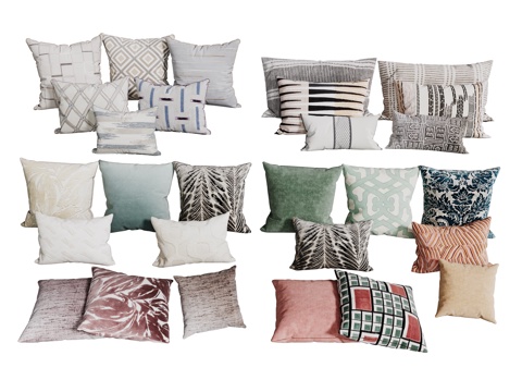 现代抱枕 沙发抱枕 装饰抱枕 抱枕组合su模型