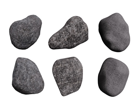 现代石头石块 景观石 岩石 碎石 石头组合su模型