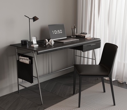 现代意式书桌su模型