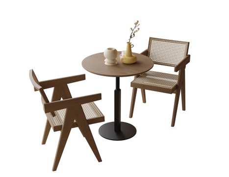 现代洽谈桌椅 咖啡桌椅su模型