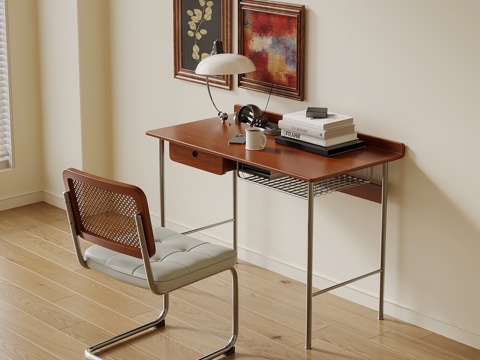 中古风书桌 画su模型