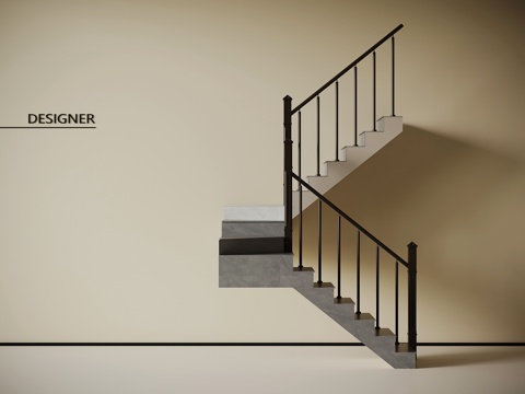 新中式楼梯su模型