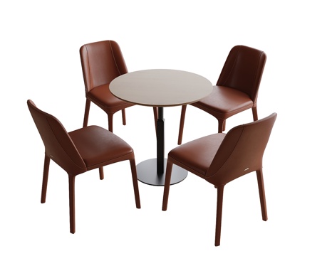 现代休闲桌椅 洽谈桌椅su模型