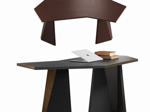 现代异形书桌su模型