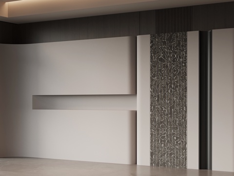 现代意式背景墙su模型