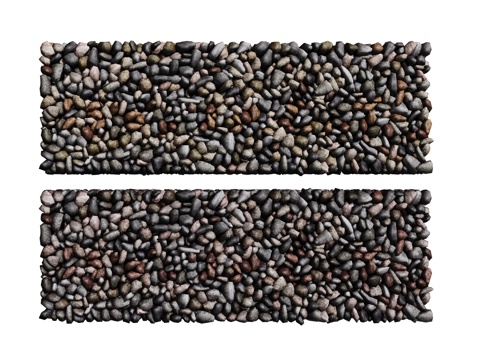 现代鹅卵石 石头石子 景观石  烁石碎石 铺面石子su模型