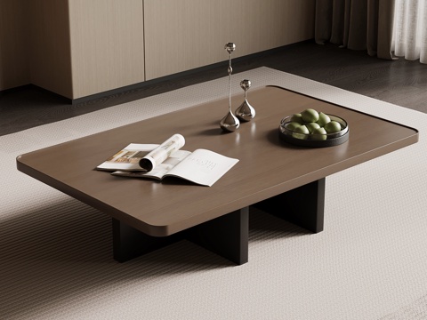 现代意式茶几su模型