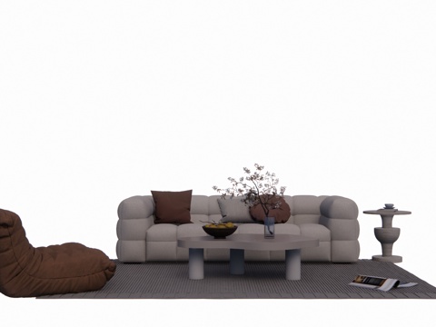 卡座 客厅 卧室 组合沙发 凳子 桌椅 懒人沙发 家装 椅子su模型