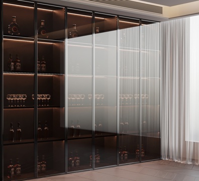 现代酒柜 玻璃酒柜su模型