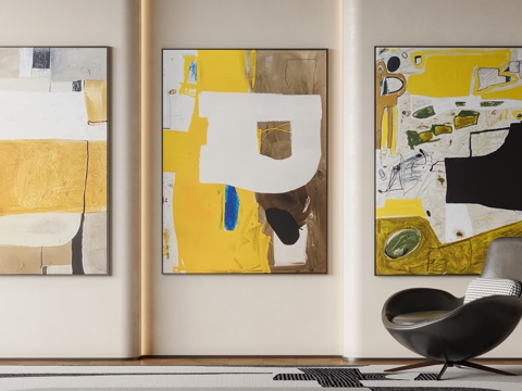 现代简约风装饰画su模型