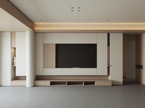 现代电视背景墙su模型